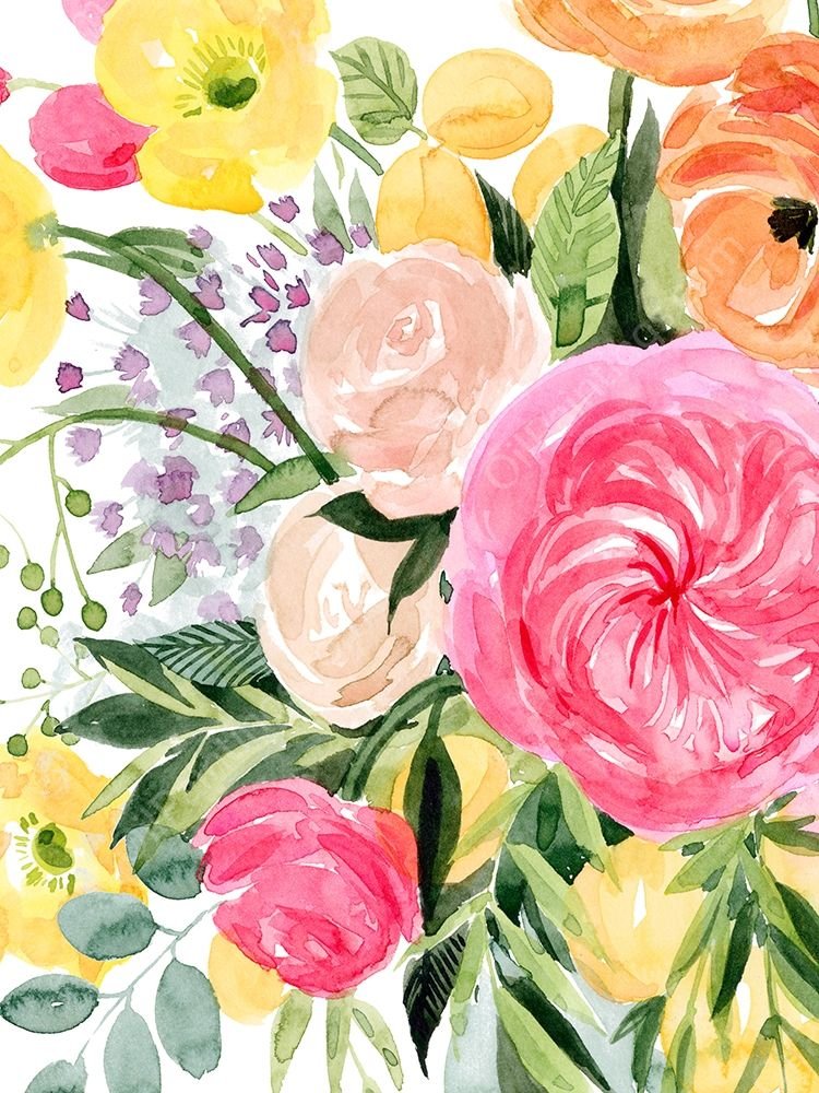 Blossomy Gathering I by Grace Popp - Hand-Painted Oil Painting Reproduction