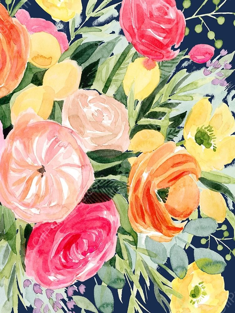 Blossomy Gathering IV by Grace Popp - Hand-Painted Oil Painting Reproduction