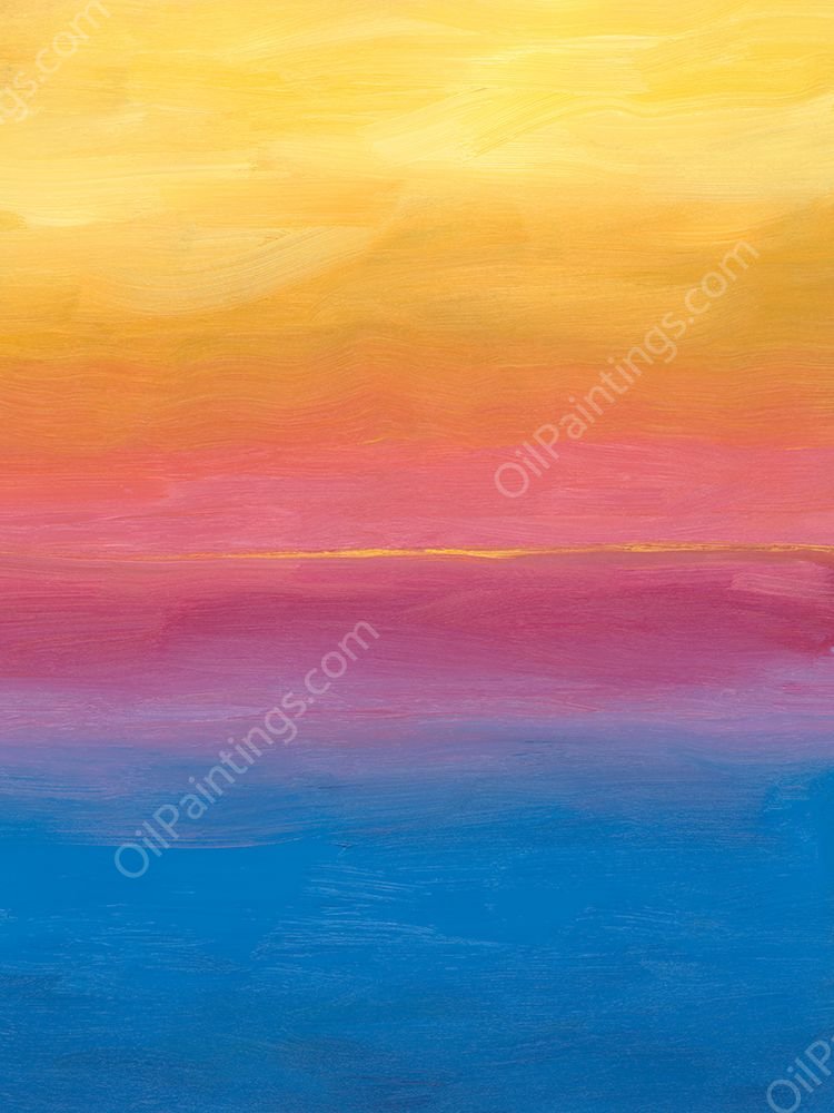 Brushstroke Sunset I by Grace Popp - Hand-Painted Oil Painting Reproduction