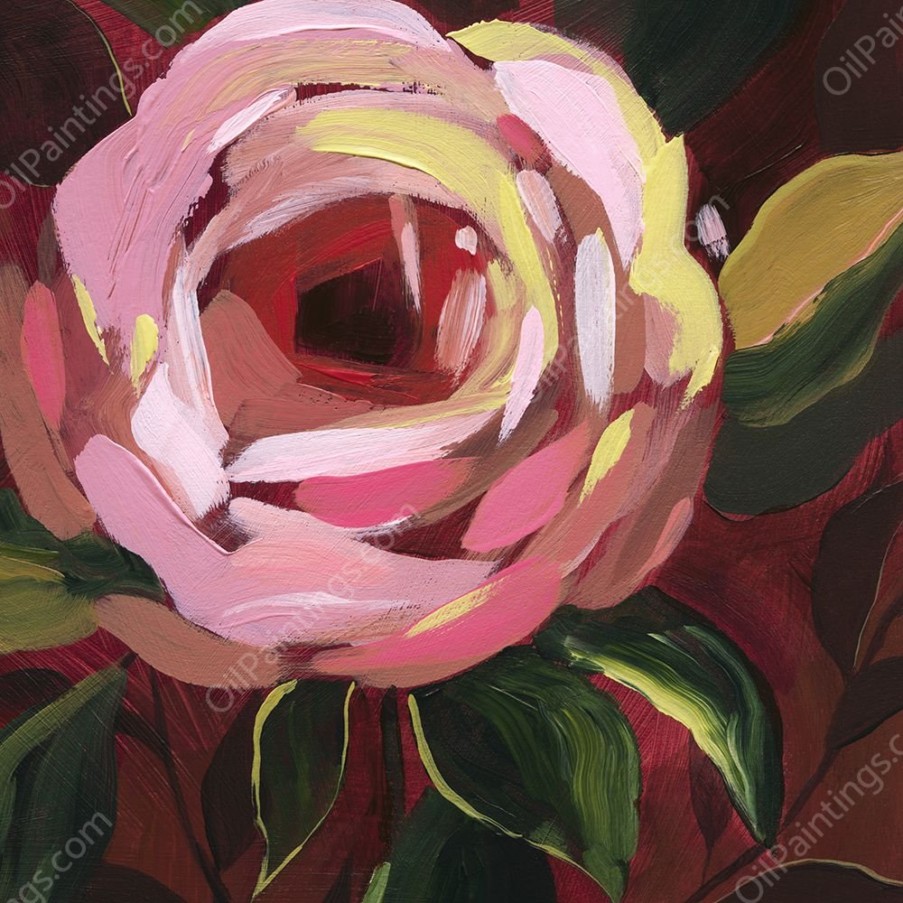 Brushy Rose I by Grace Popp - Hand-Painted Oil Painting Reproduction