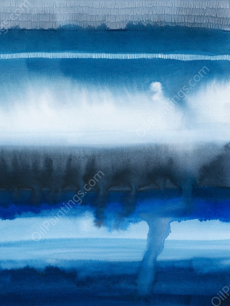 Deep Blue Shore I by Grace Popp - Hand-Painted Oil Painting Reproduction