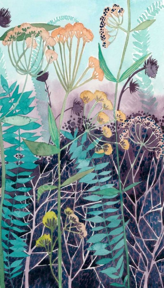 Illuminated Wildflowers II by Grace Popp - Hand-Painted Oil Painting Reproduction