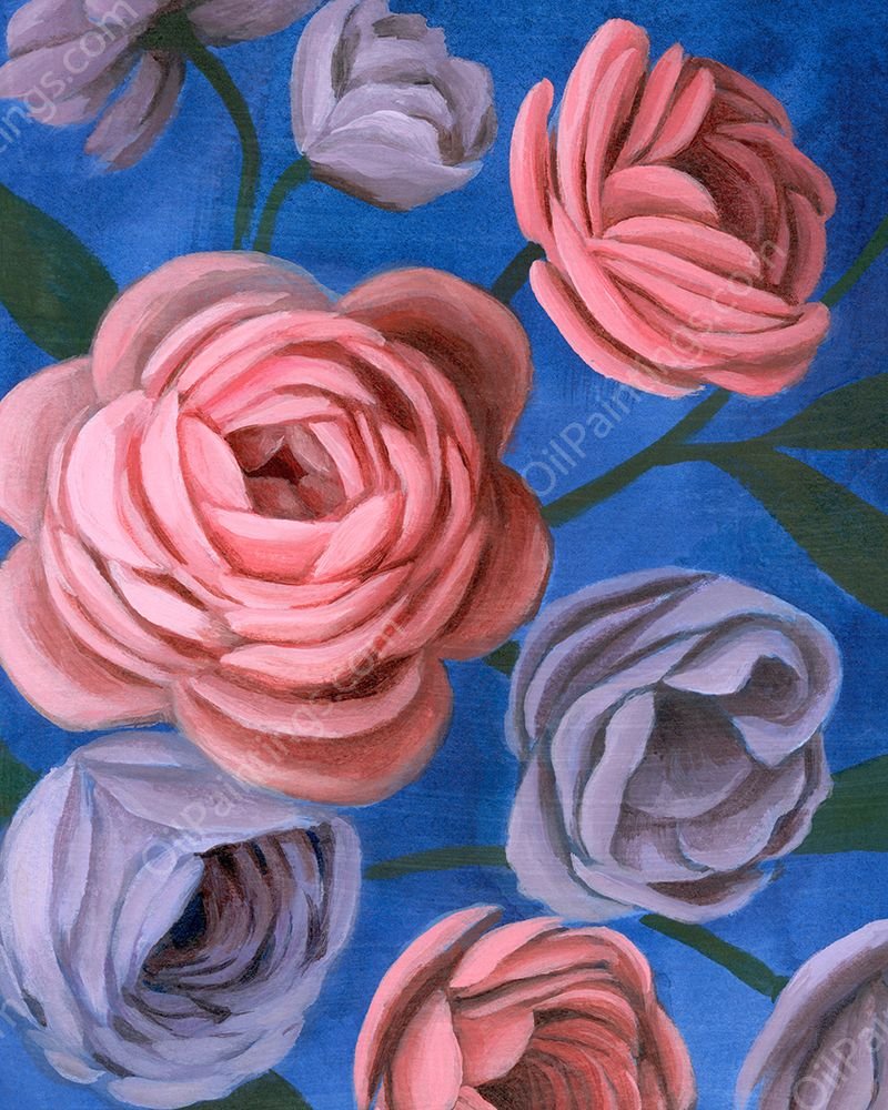 Layered Petals II by Grace Popp - Hand-Painted Oil Painting Reproduction