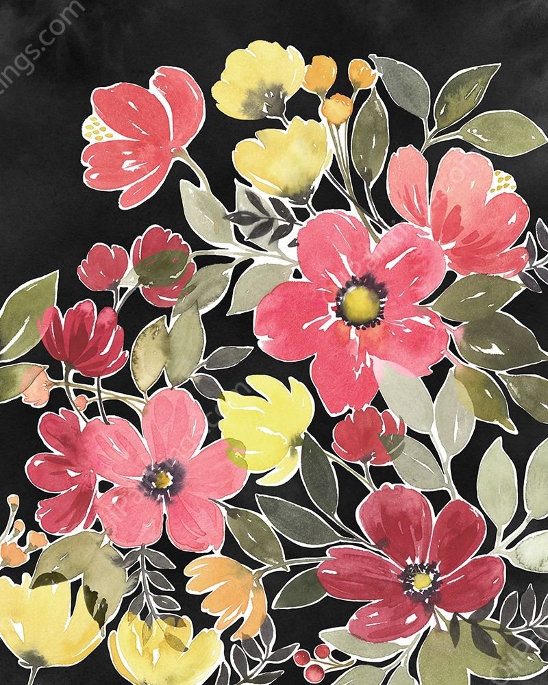 Night Flora I by Grace Popp - Hand-Painted Oil Painting Reproduction