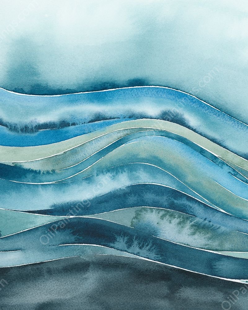 Quiet Wave I by Grace Popp - Hand-Painted Oil Painting Reproduction