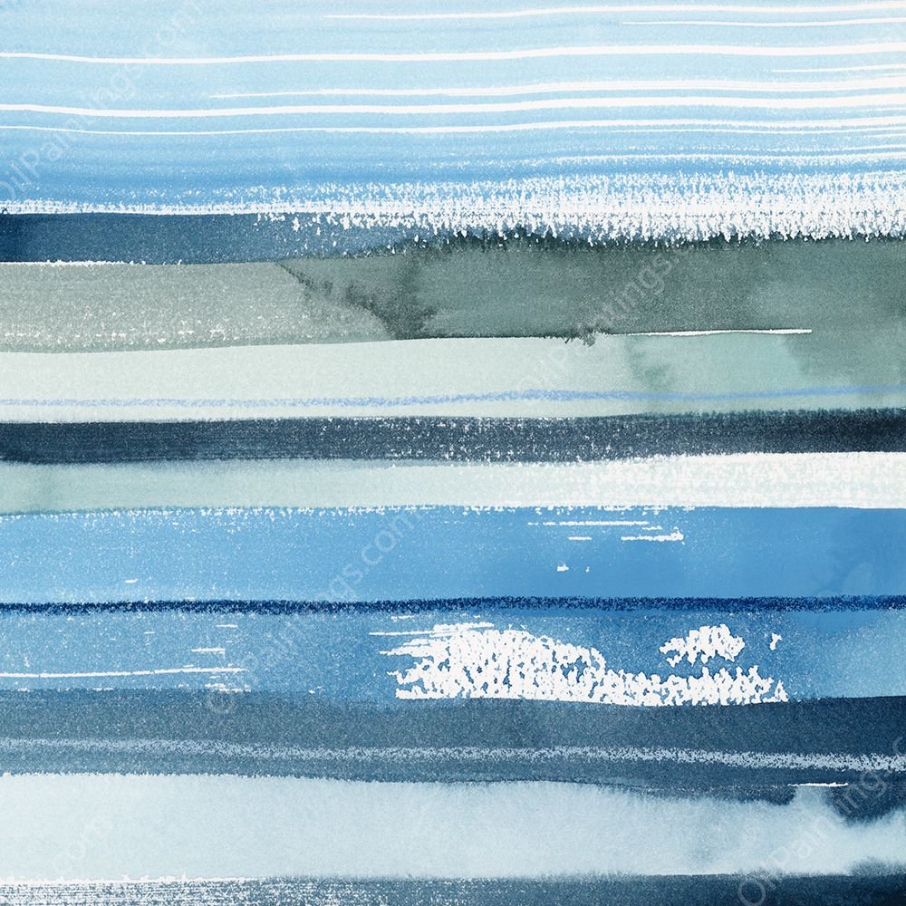 Tidal Stripes I by Grace Popp - Hand-Painted Oil Painting Reproduction