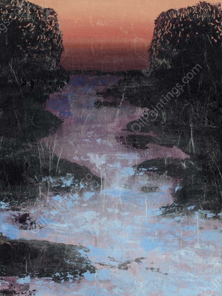 Twilight Canal I by Grace Popp - Hand-Painted Oil Painting Reproduction