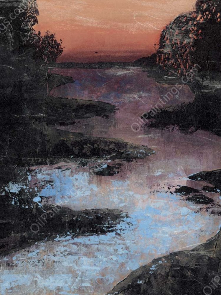 Twilight Canal II by Grace Popp - Hand-Painted Oil Painting Reproduction