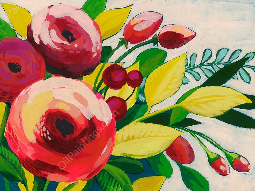 Vivacious Bloom I by Grace Popp - Hand-Painted Oil Painting Reproduction