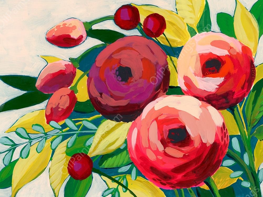 Vivacious Bloom II by Grace Popp - Hand-Painted Oil Painting Reproduction