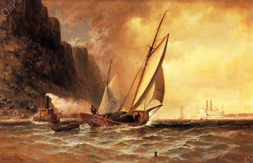 Under the Palisades by Granville Perkins - Hand-Painted Oil Painting Reproduction