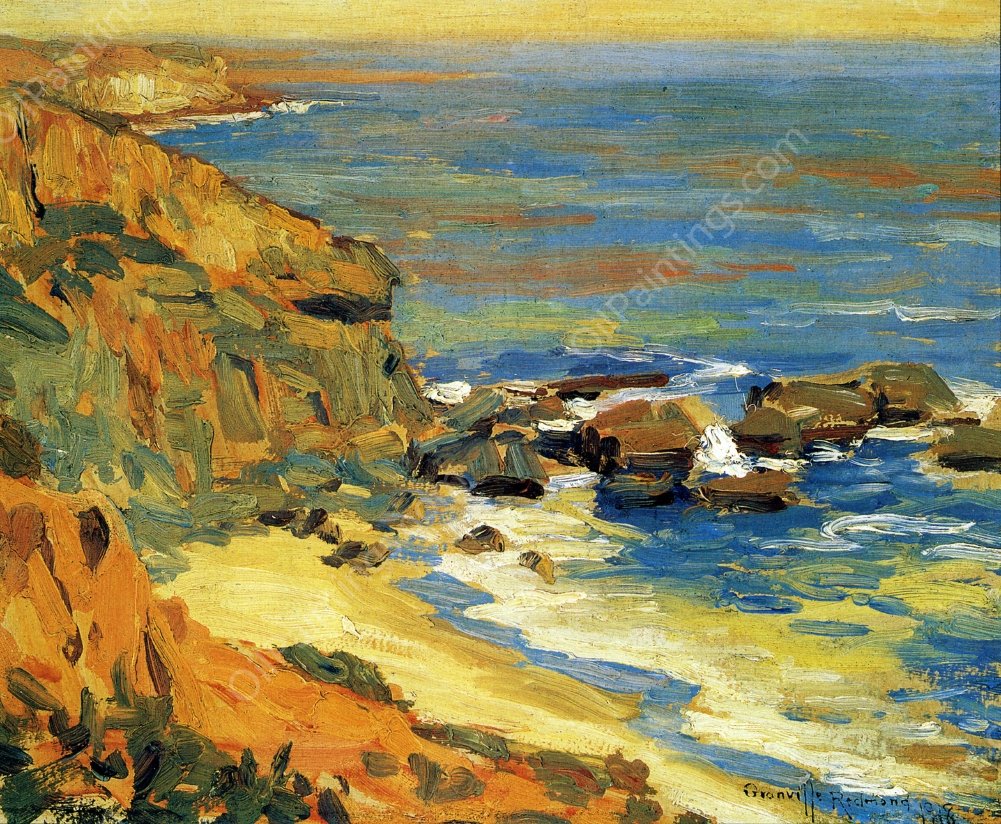 Seascape Study by Granville Redmond - Hand-Painted Oil Painting Reproduction