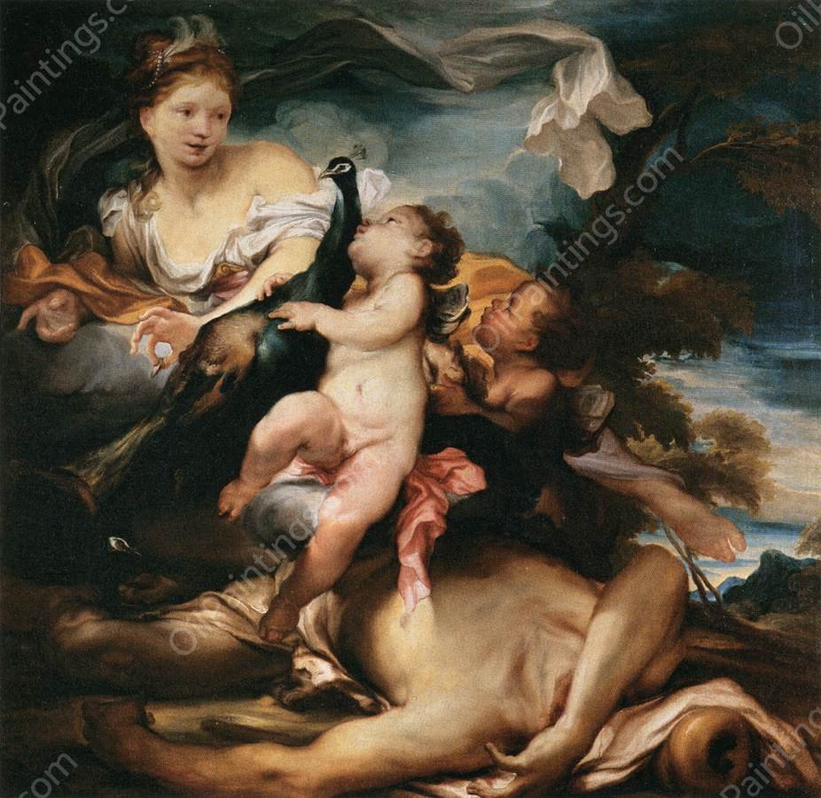 Juno and Argus by Gregorio De Ferrari - Hand-Painted Oil Painting Reproduction