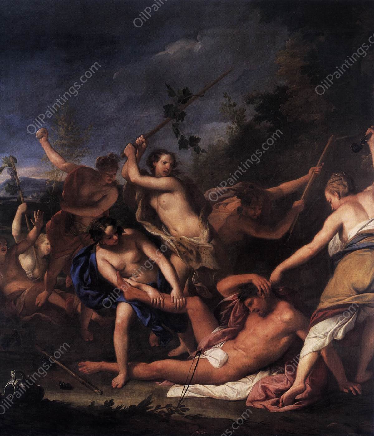 Orpheus and the Bacchantes Detail by Gregorio Lazzarini - Hand-Painted Oil Painting Reproduction