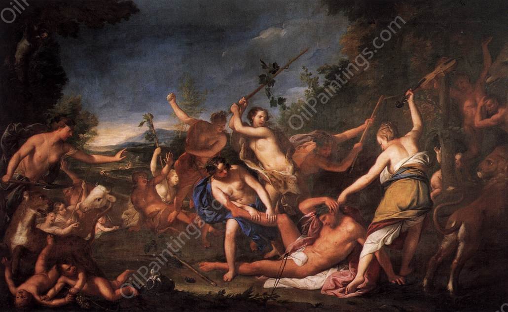 Orpheus and the Bacchantes by Gregorio Lazzarini - Hand-Painted Oil Painting Reproduction