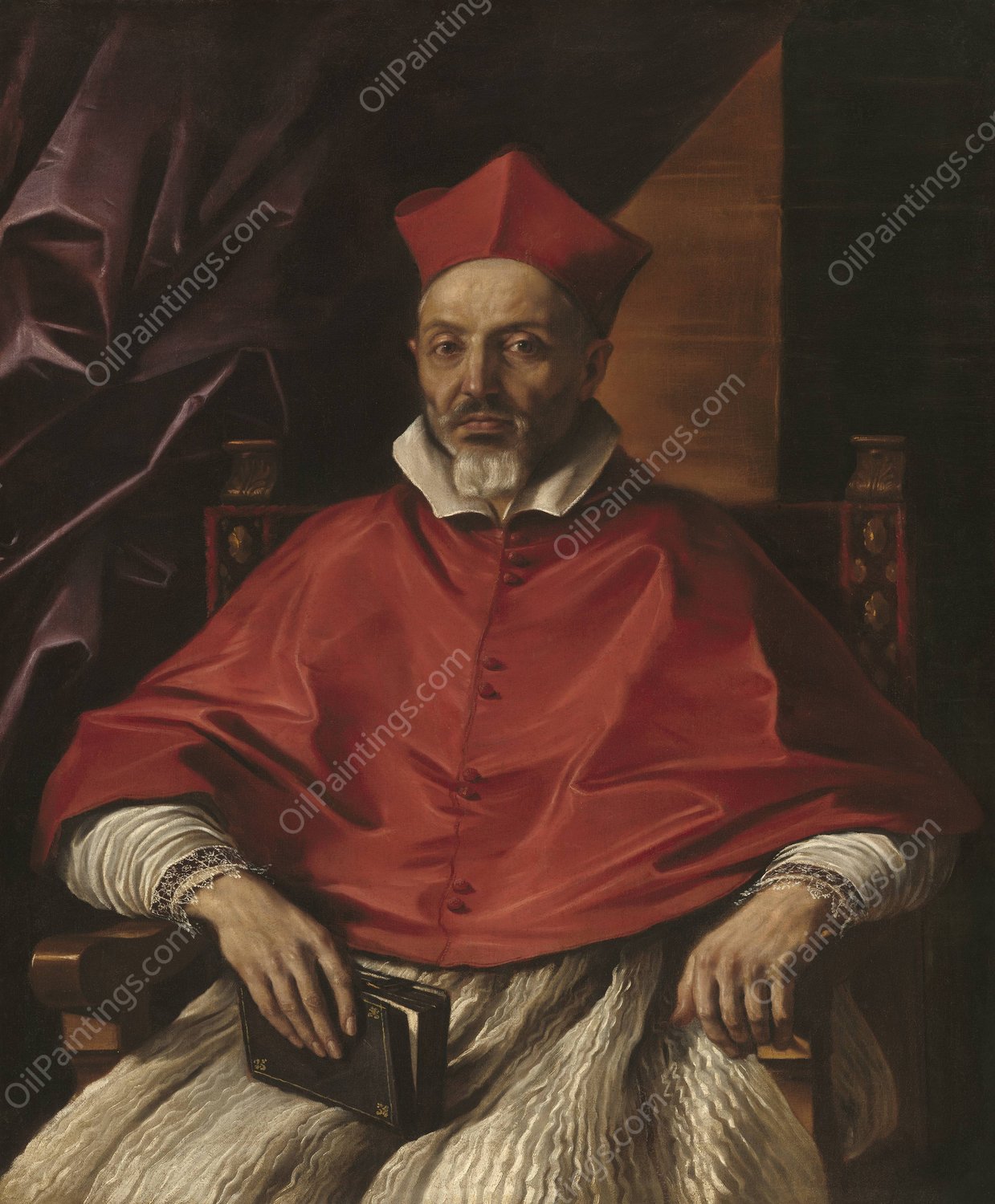 Cardinal Francesco Cennini  by Guercino - Hand-Painted Oil Painting Reproduction