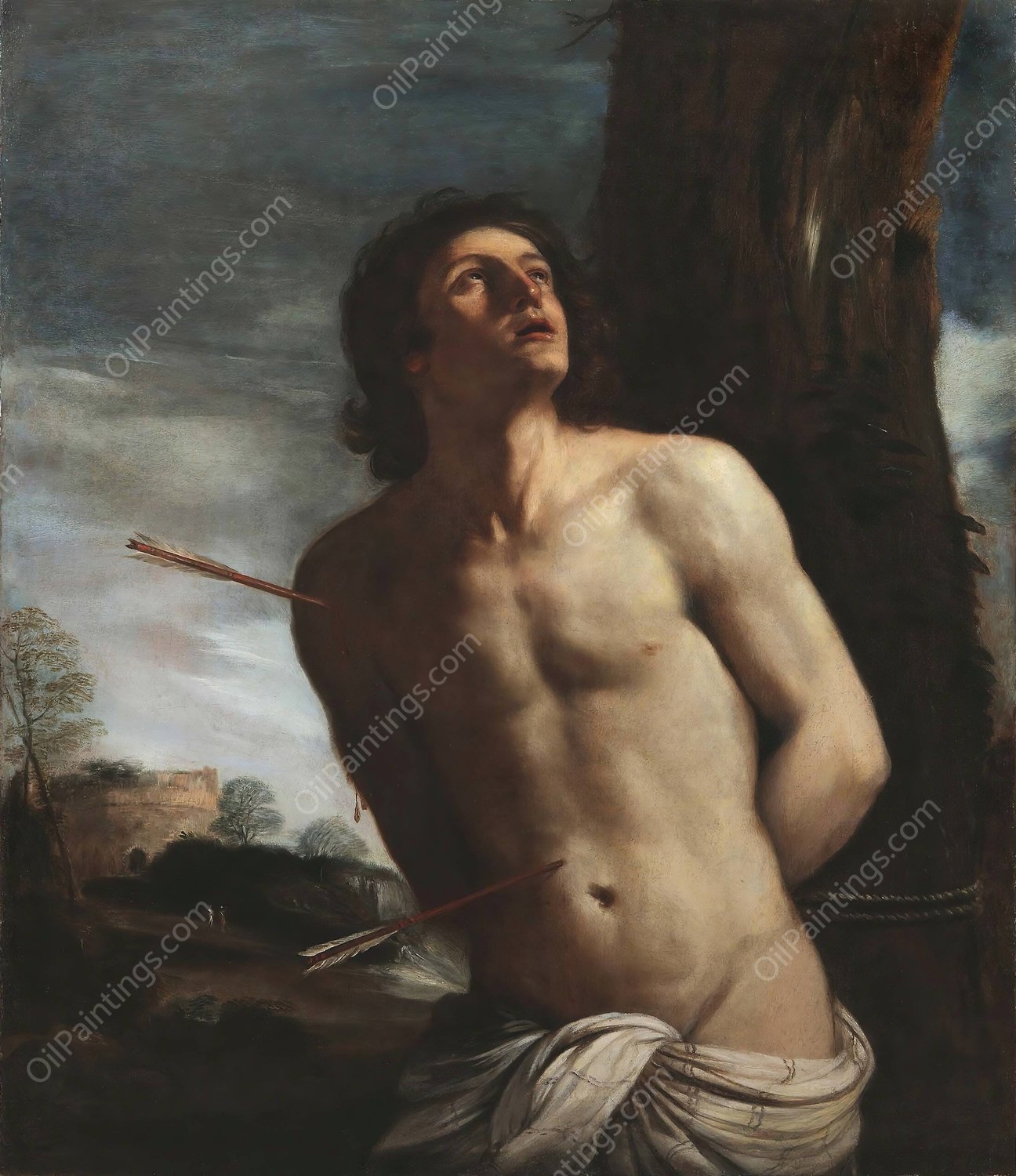 Saint Sebastian by Guercino - Hand-Painted Oil Painting Reproduction