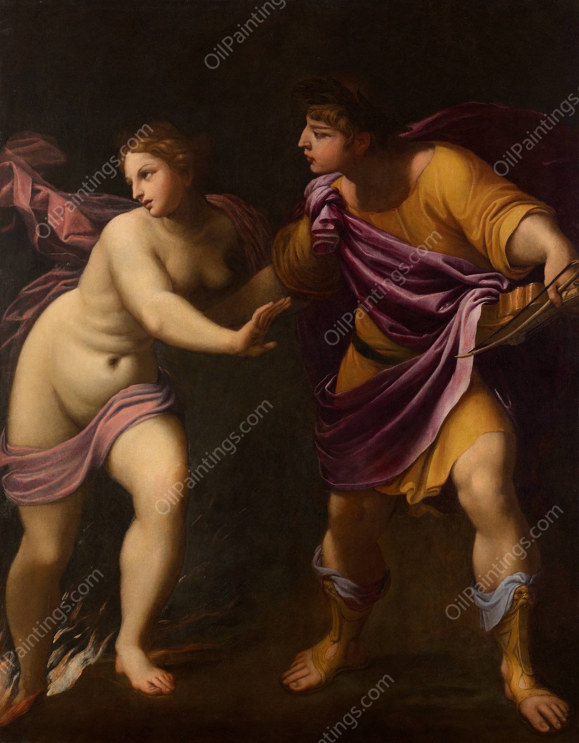 Orpheus And eurydice  by Guido Reni - Hand-Painted Oil Painting Reproduction