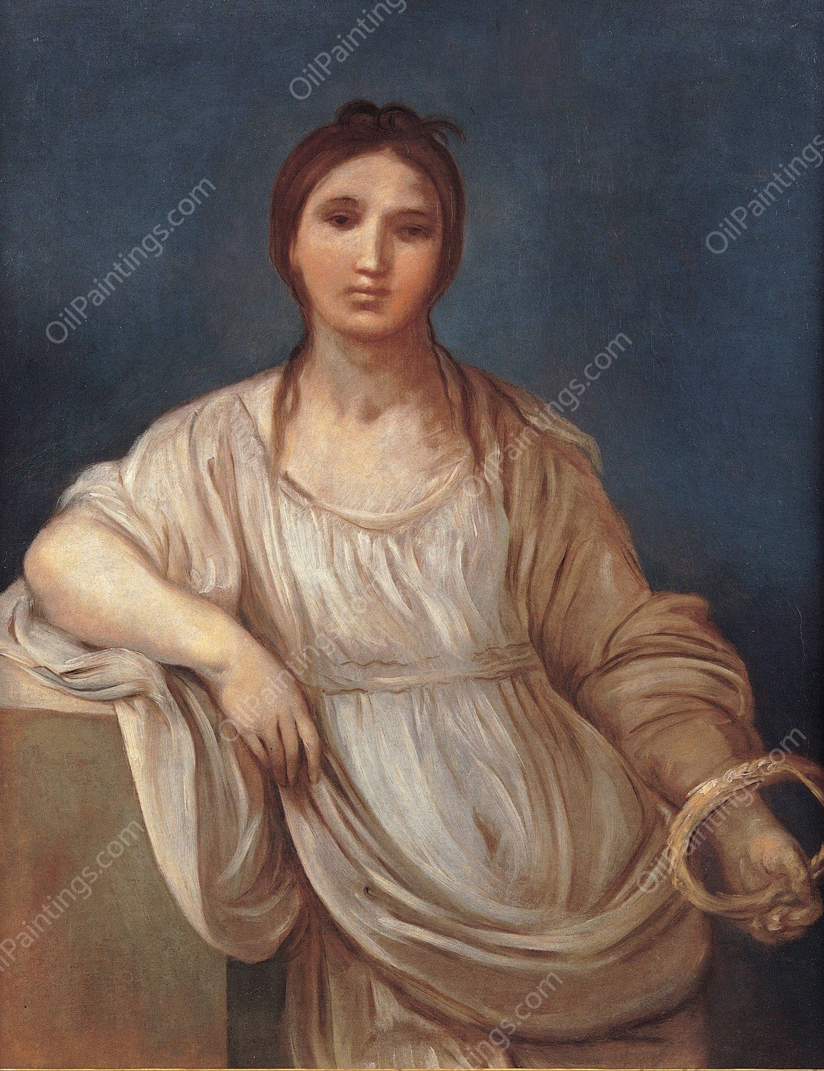 Portrait of girl with a crown  by Guido Reni - Hand-Painted Oil Painting Reproduction