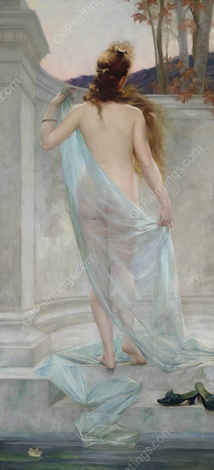 Diana Leaving Her Bath by Guillaume Dubufe - Hand-Painted Oil Painting Reproduction