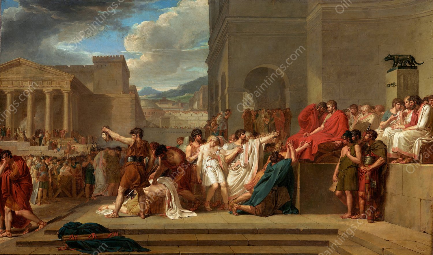 Brutus condemning his sons to death  by Guillaume-Guillon Lethiere - Hand-Painted Oil Painting Reproduction