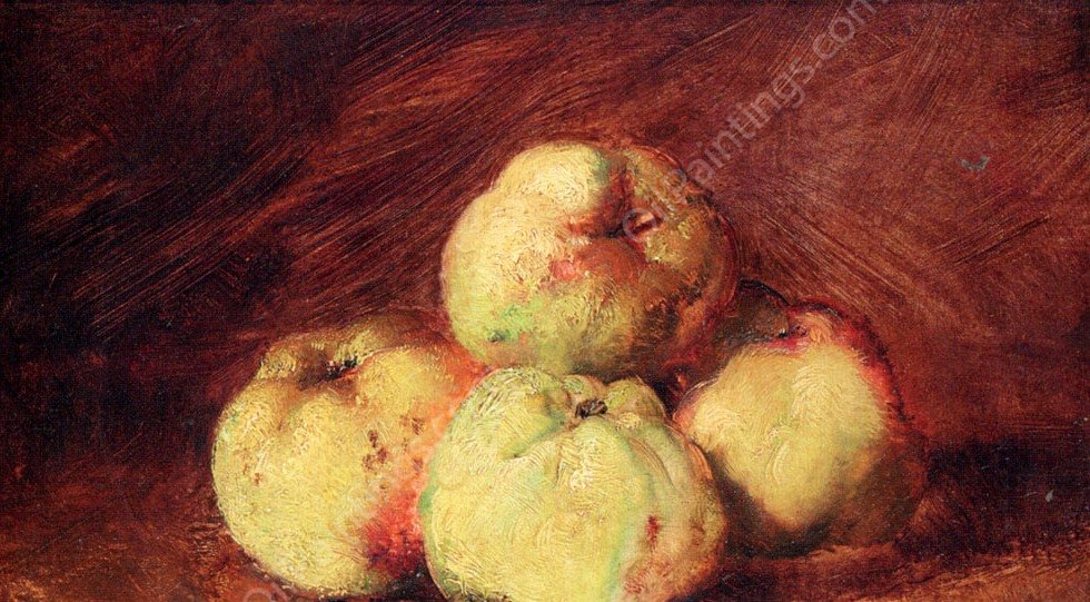 A Still Life With Apples by Guillaume-Romain Fouace - Hand-Painted Oil Painting Reproduction