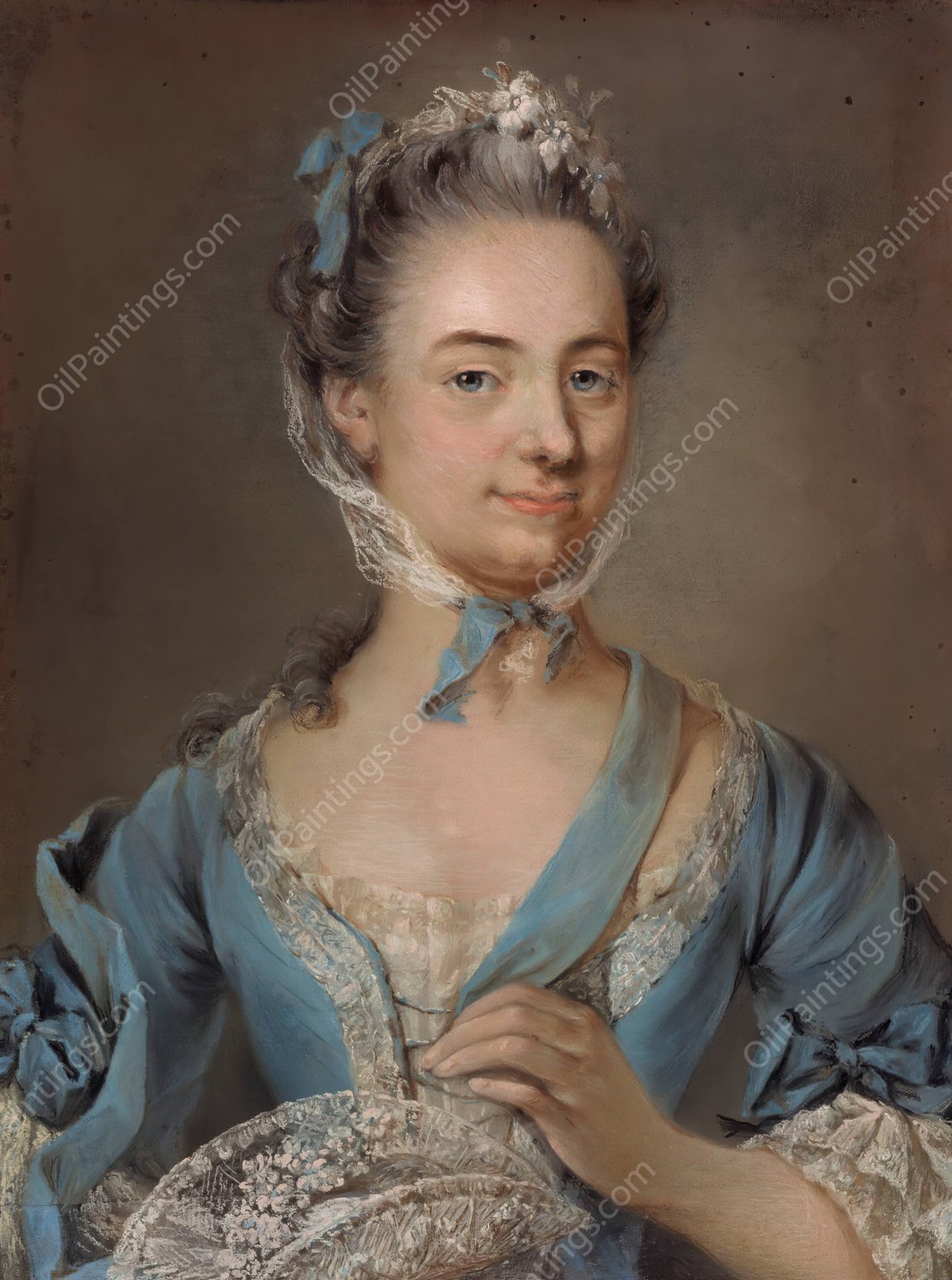 Mary Ulrika Dahl  by Gustaf Lundberg - Hand-Painted Oil Painting Reproduction