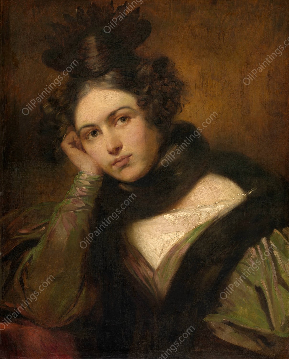 Jeanne Bertrand  by Gustaf Wappers - Hand-Painted Oil Painting Reproduction