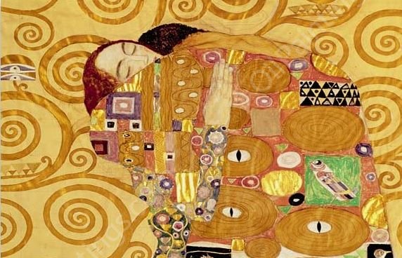 Fulfillment (Detail) by Gustav Klimt - Hand-Painted Oil Painting Reproduction