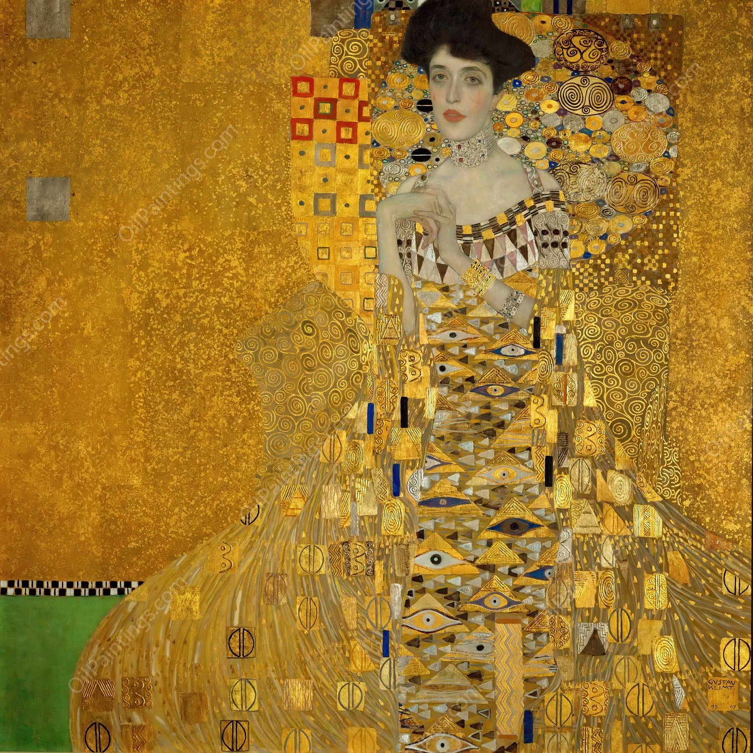 Portrait of Adele Bloch-Bauer I  by Gustav Klimt - Hand-Painted Oil Painting Reproduction