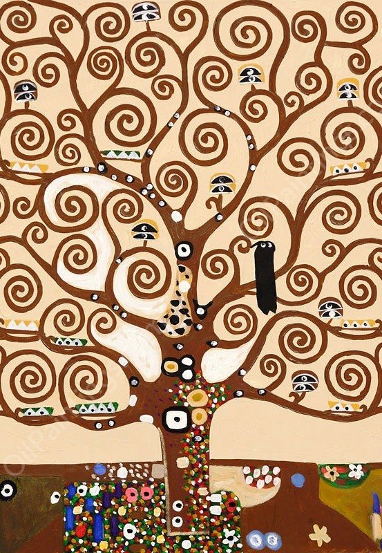 Tree of Life 2 (Center Detail) by Gustav Klimt - Hand-Painted Oil Painting Reproduction