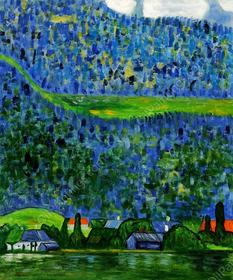 Unterach on Lake Atter,1915 by Gustav Klimt - Hand-Painted Oil Painting Reproduction