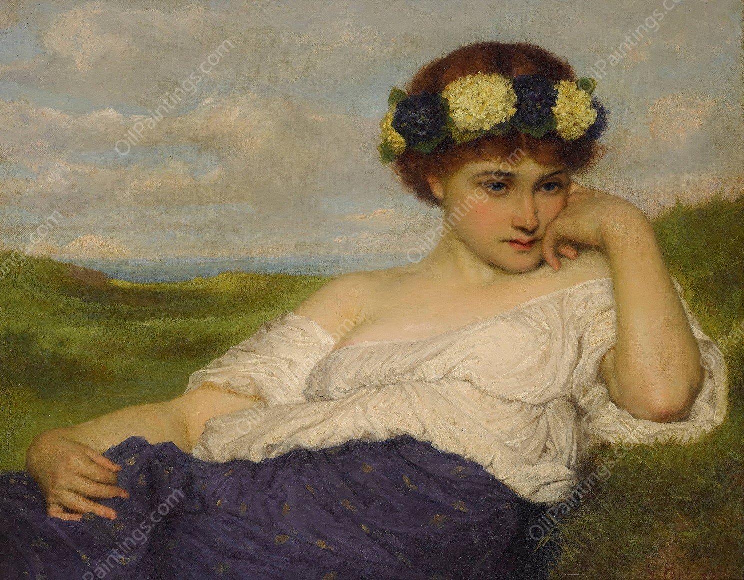 Awakening Spring  by Gustav Pope - Hand-Painted Oil Painting Reproduction