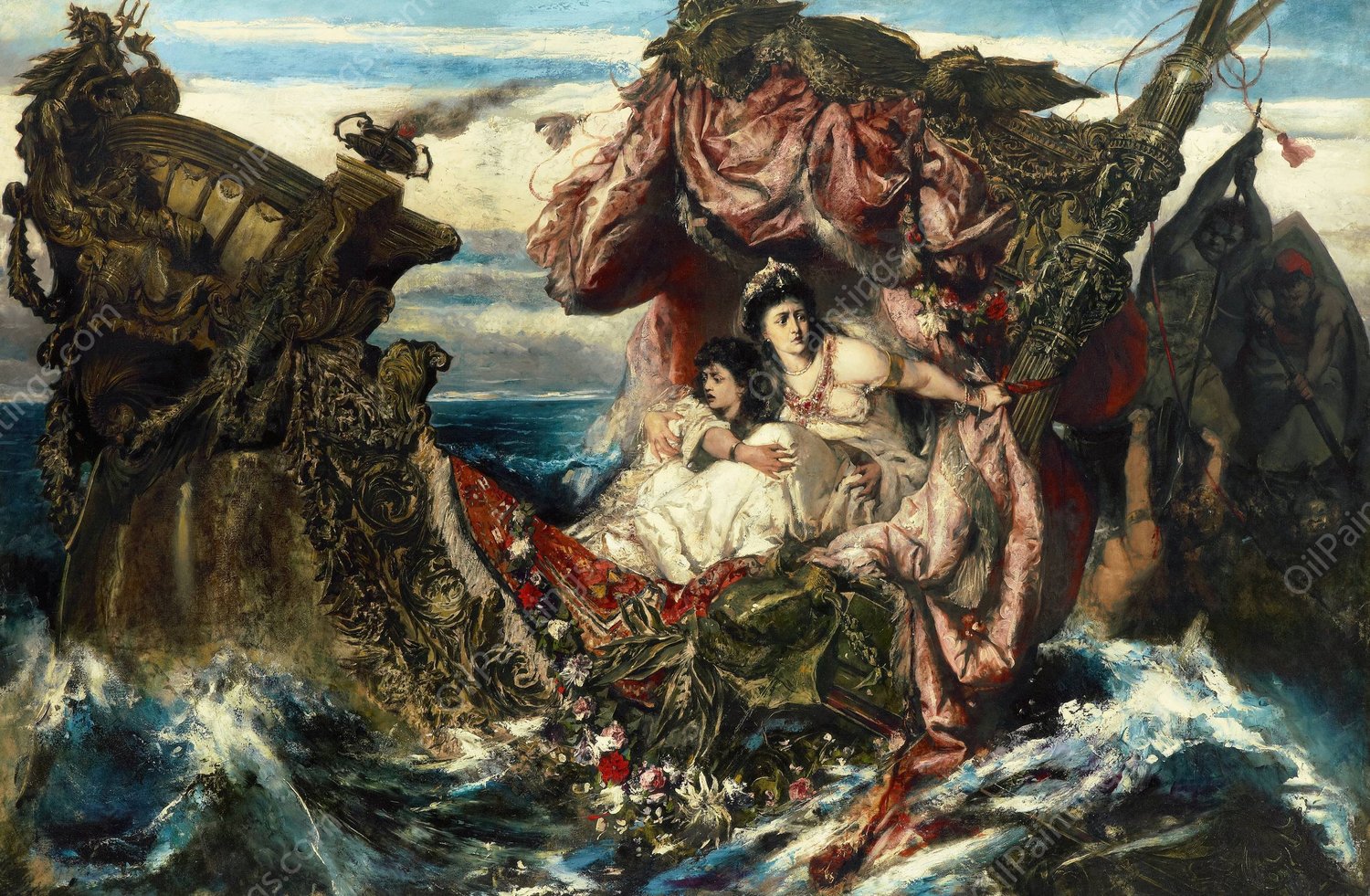 The Shipwreck of Agrippina by Gustav Wertheimer - Hand-Painted Oil Painting Reproduction