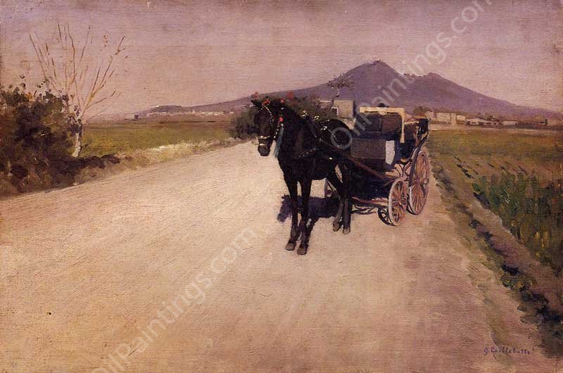 A Road near Naples by Gustave Caillebotte - Hand-Painted Oil Painting Reproduction