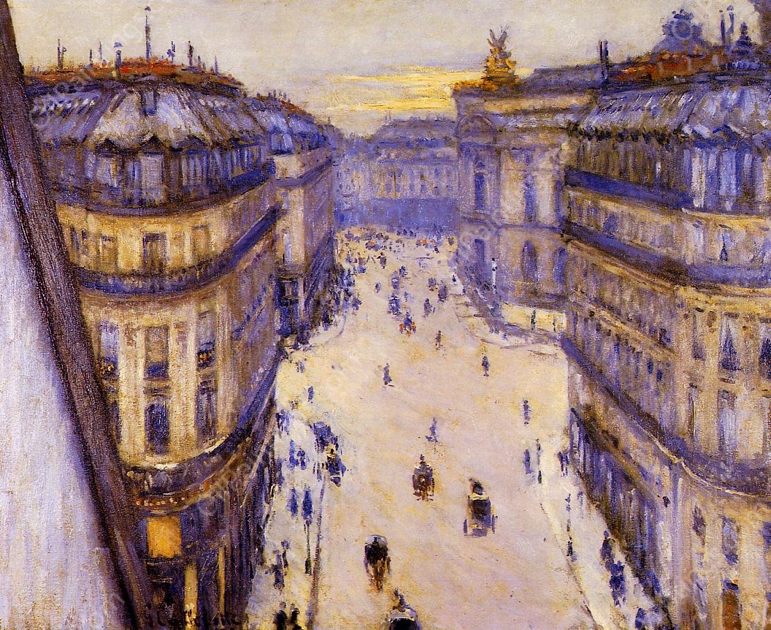 Rue Halevy, Seen from the Sixth Floor by Gustave Caillebotte - Hand-Painted Oil Painting Reproduction