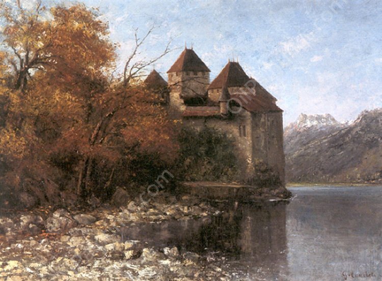 Chateau de Chillon by Gustave Courbet - Hand-Painted Oil Painting Reproduction