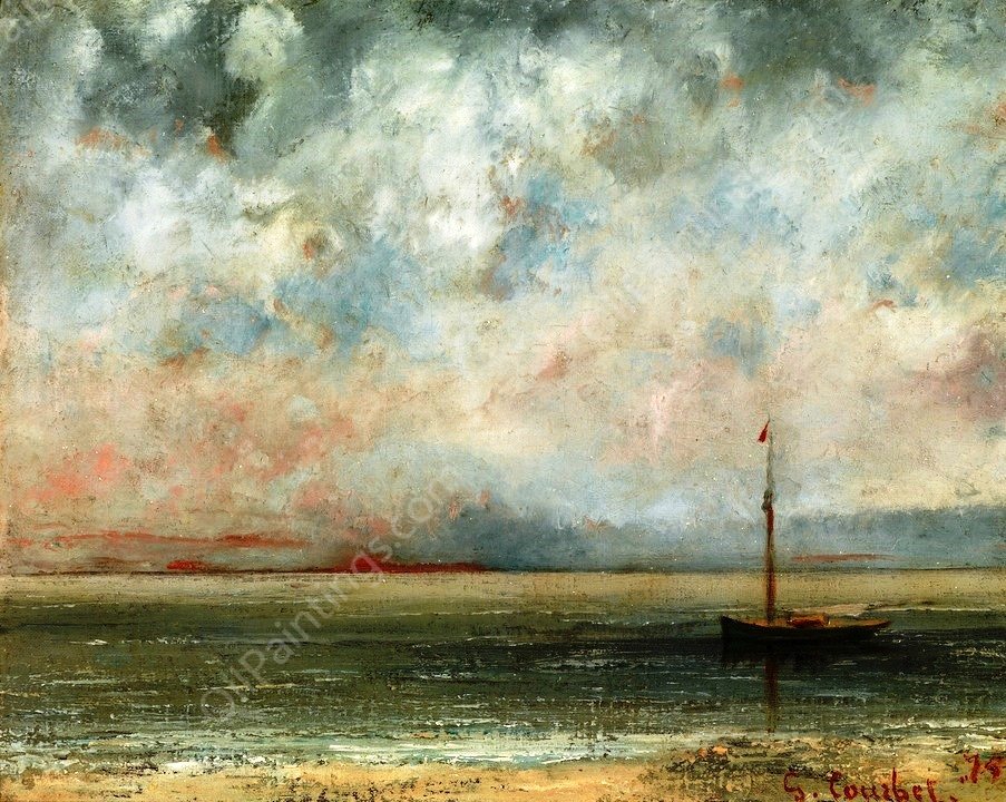 Clouds Over Lake Geneva by Gustave Courbet - Hand-Painted Oil Painting Reproduction