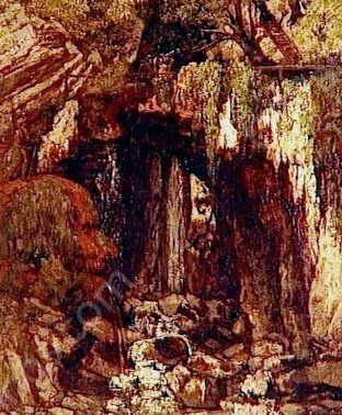 The Giants Cave from Saillon Switzerland by Gustave Courbet - Hand-Painted Oil Painting Reproduction