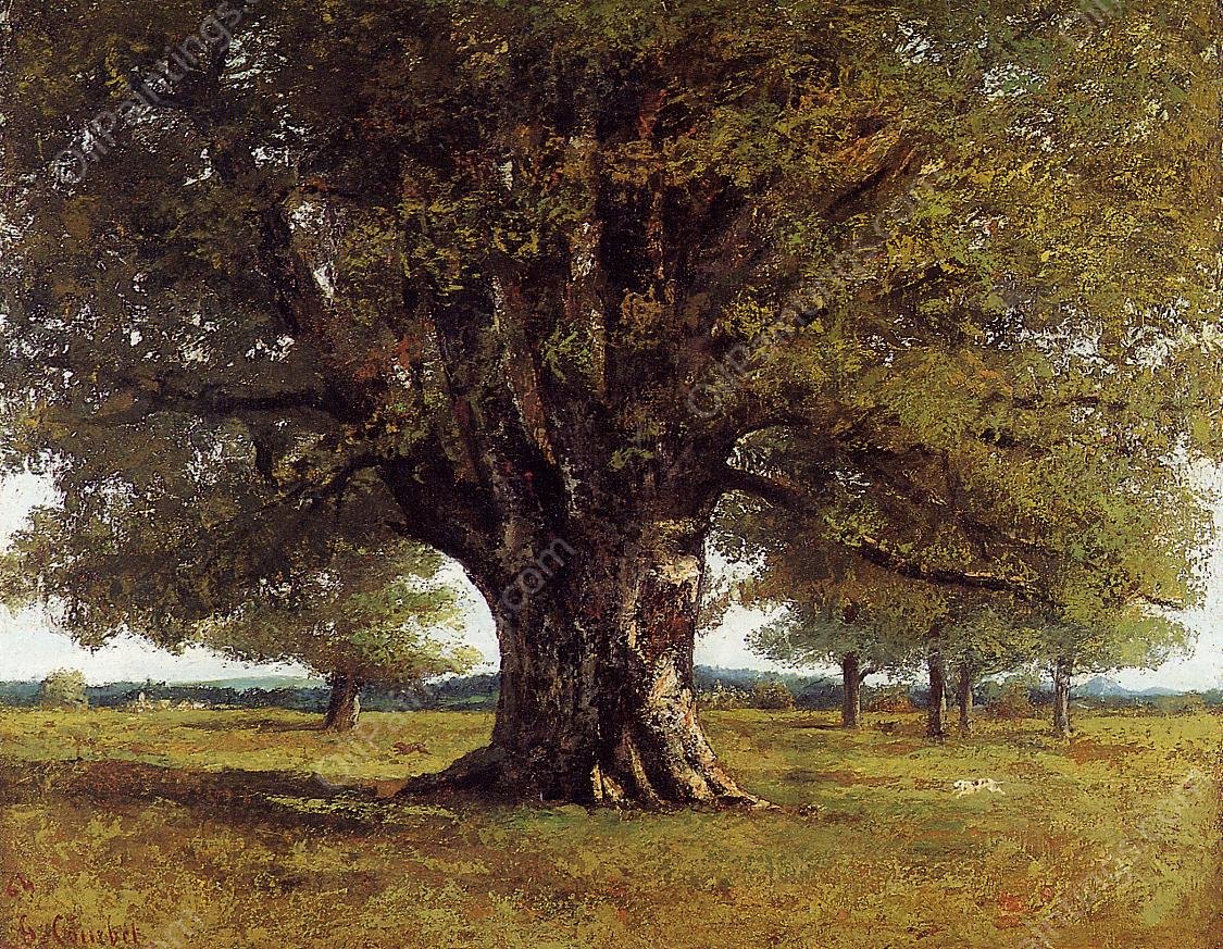 The Oak at Flagey also known as The Oak of Vercingetoris by Gustave Courbet - Hand-Painted Oil Painting Reproduction