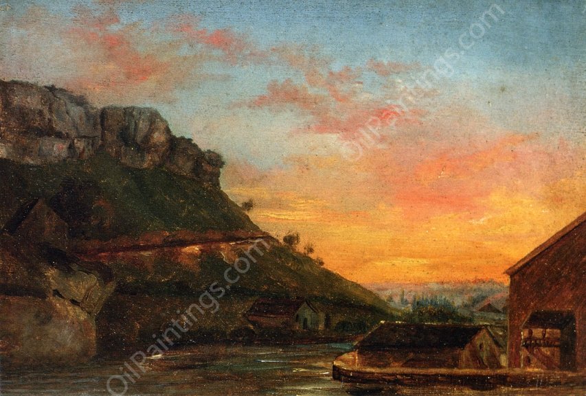 Valley of the Loue by Gustave Courbet - Hand-Painted Oil Painting Reproduction