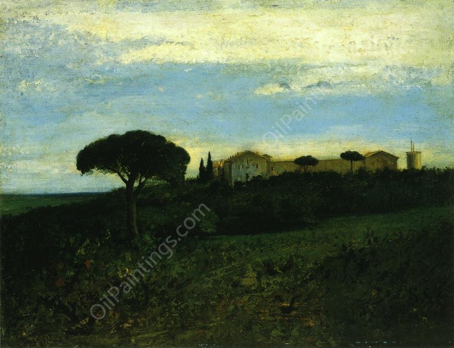 View of La Tour de Farges by Gustave Courbet - Hand-Painted Oil Painting Reproduction