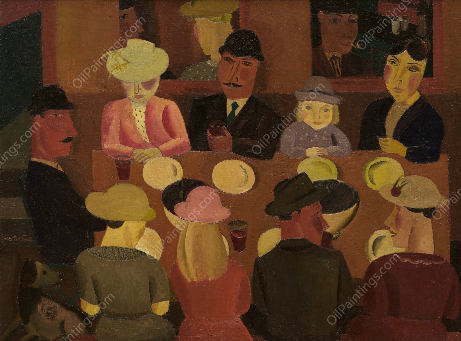 The Mussel Eaters  by Gustave De Smet - Hand-Painted Oil Painting Reproduction