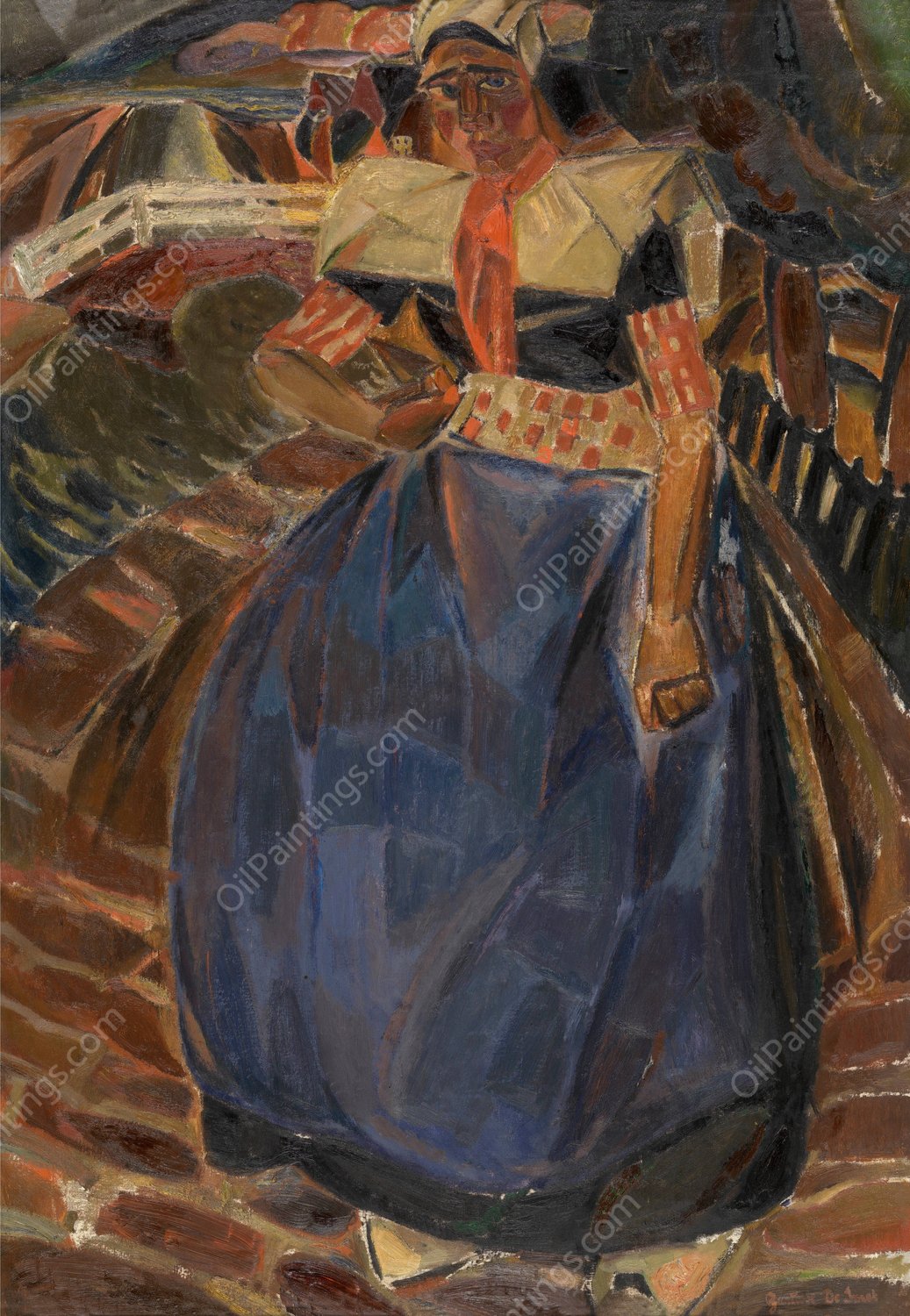 Woman from Spakenburg  by Gustave De Smet - Hand-Painted Oil Painting Reproduction