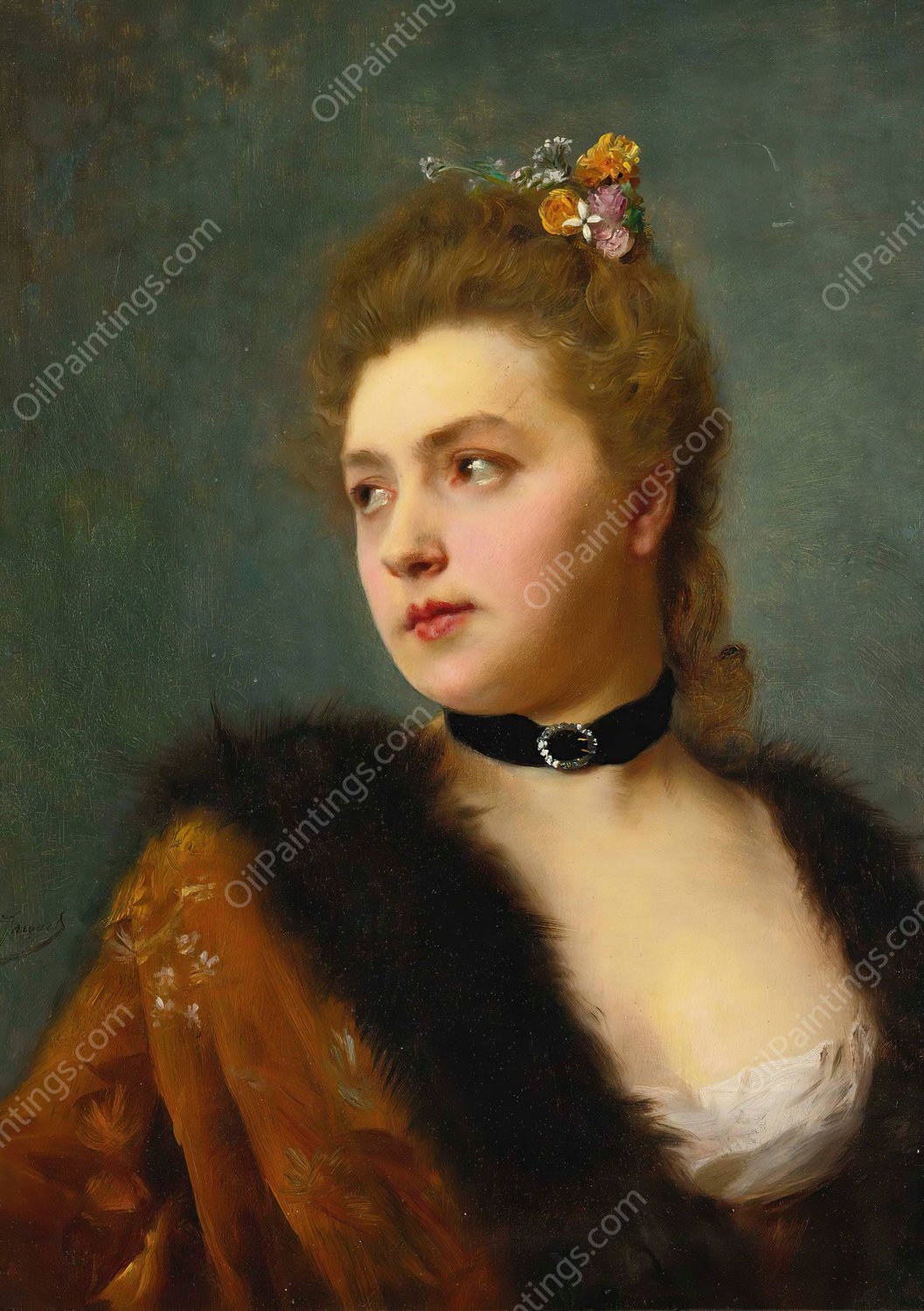 Parisienne by Gustave Jean Jacquet - Hand-Painted Oil Painting Reproduction