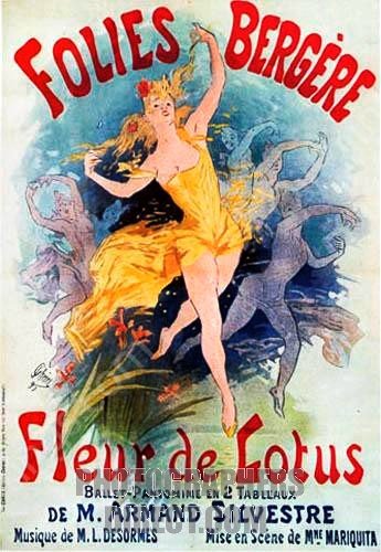 Folies-Bergere by Jules Cheret - Hand-Painted Oil Painting Reproduction