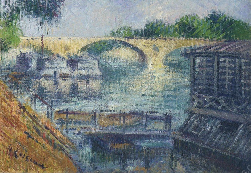 Boats on the Seine by Gustave Loiseau - Hand-Painted Oil Painting Reproduction