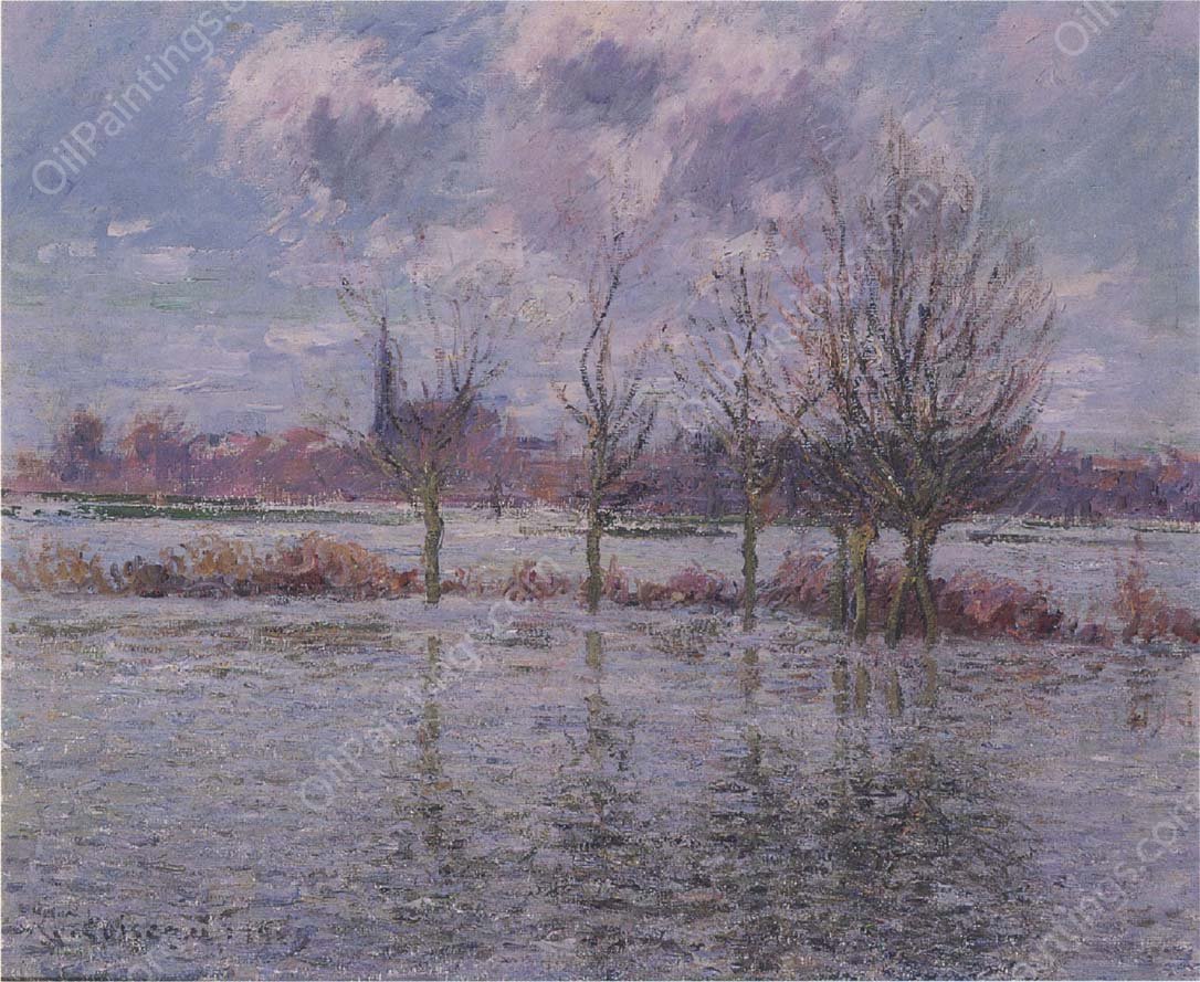 Flood Near Nantes by Gustave Loiseau - Hand-Painted Oil Painting Reproduction