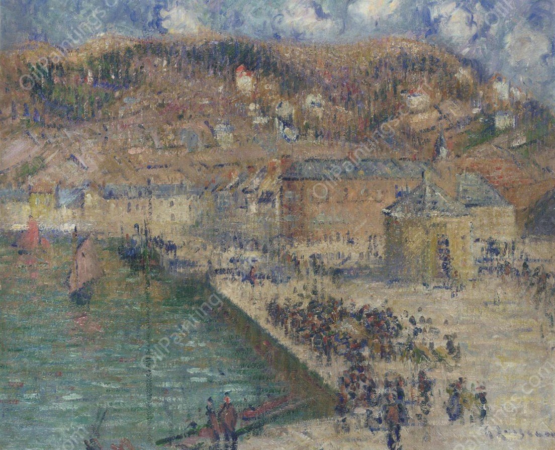 Grand Quay at Fecamp by Gustave Loiseau - Hand-Painted Oil Painting Reproduction