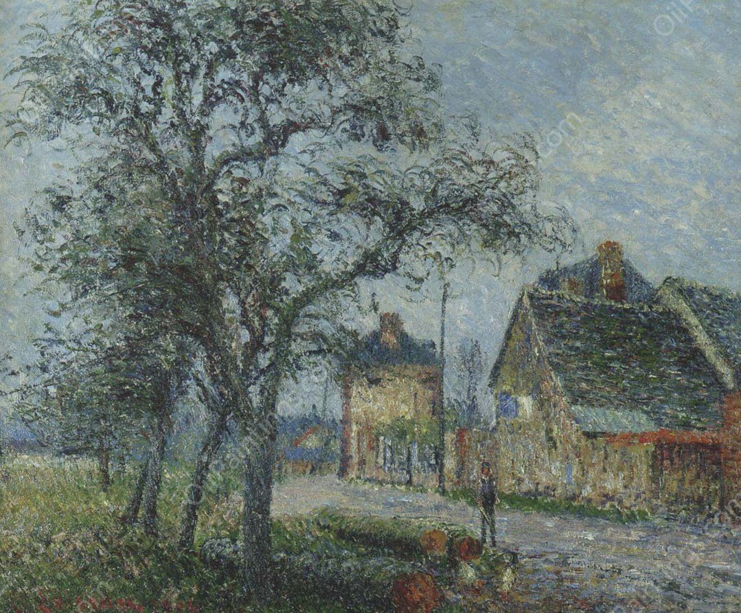 Louvier Road in Winter by Gustave Loiseau - Hand-Painted Oil Painting Reproduction